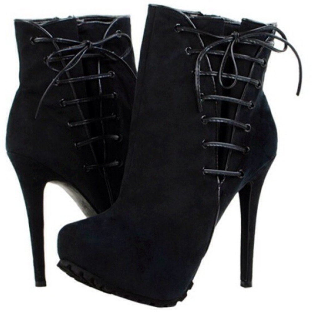 Corset Side Hidden Platform Ankle Booties